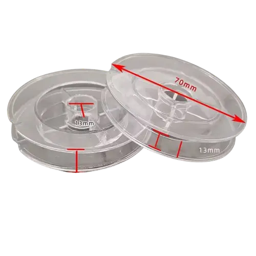 Wire Plastic Empty Spool Winder Reel 70*13mm (Transparent)