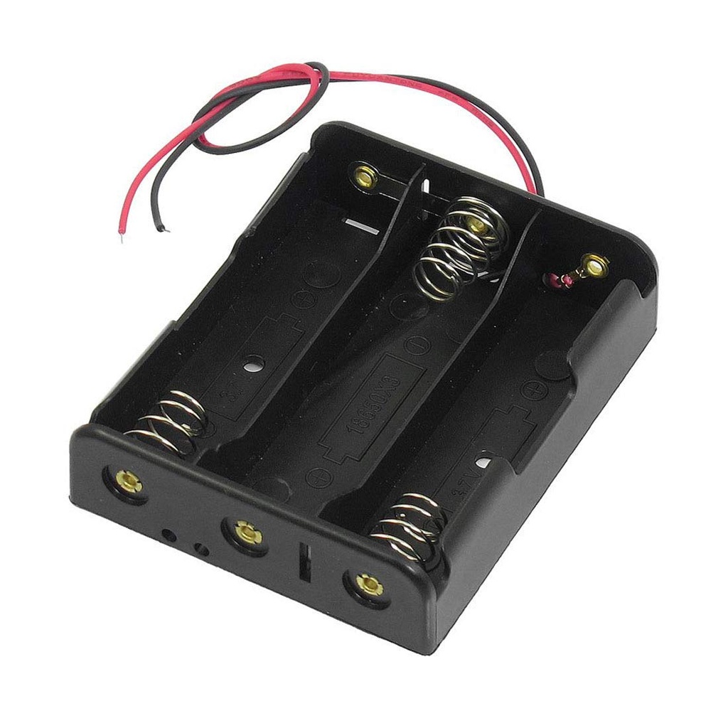 Battery Holder 18650 Case 3 Channels Box With Wires