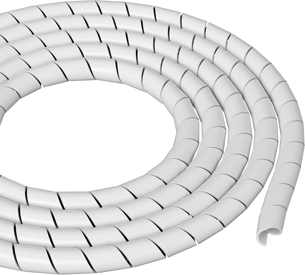 Cable Management Cover Wrapping Tube 4mm White 20m