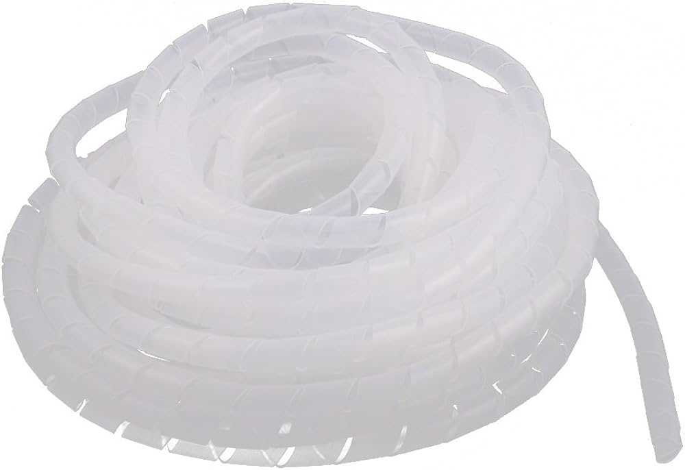 Cable Management Cover Wrapping Tube 8mm White 12m