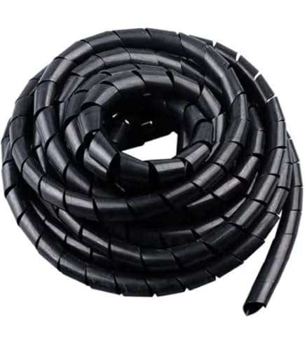 Cable Management Cover Wrapping Tube 8mm Black 12m