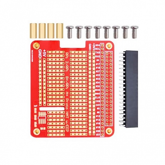 Raspberry Pi 3 Model B / B+ / A+ DIY Proto HAT Shield Red
