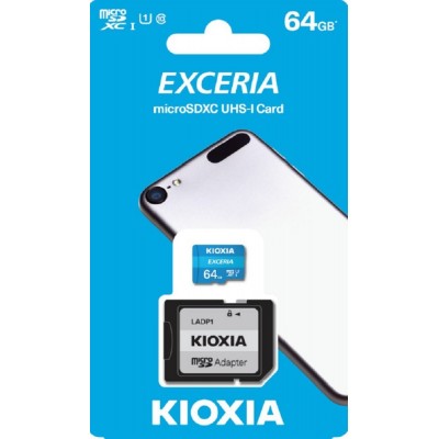 KIOXIA microSDXC 100MB MB/s Card 64GB w/Adapter
