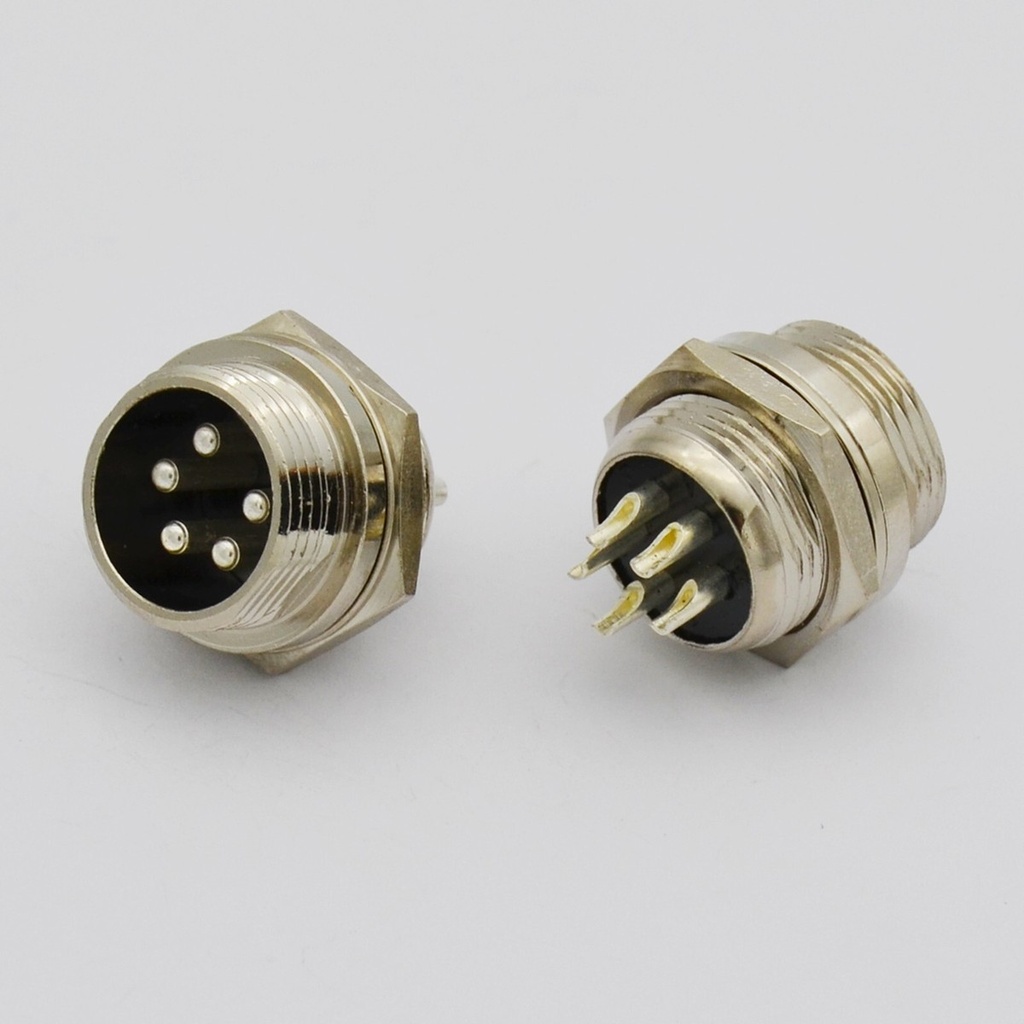Connector Audio Microphone 5-Pin Circular Adaptor Male/Female Pair