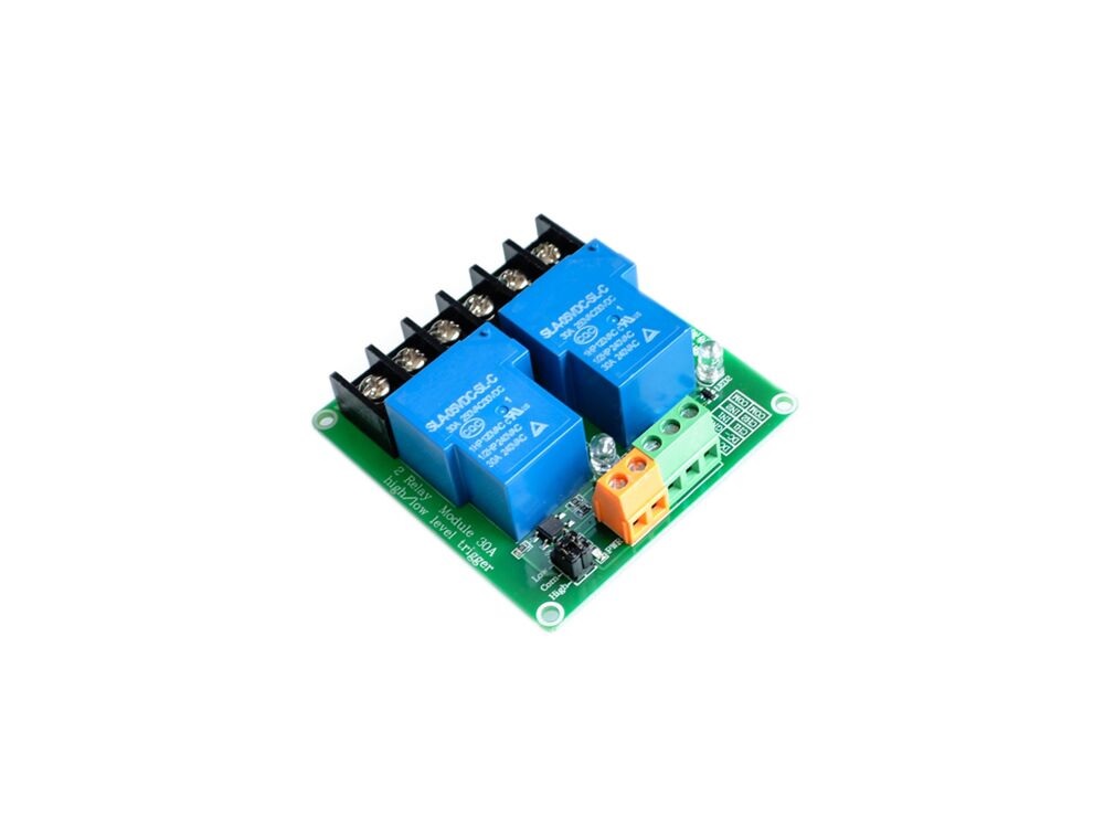 Relay Module Board 2 Channel 30A 5V with Optocoupler Active High and Low Trigger