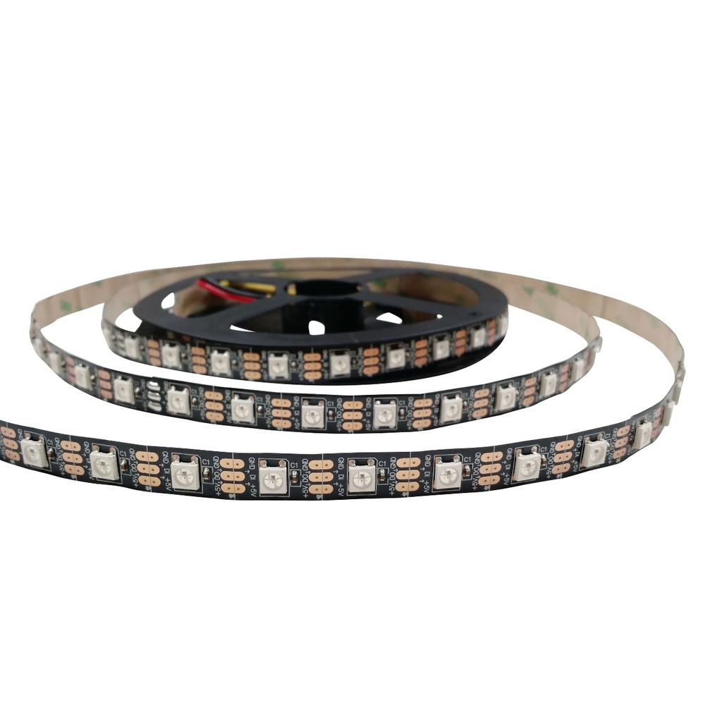 LED RGB Strip 60 5V WS2812 Chip 5050 IP65 Black (1 Meter)