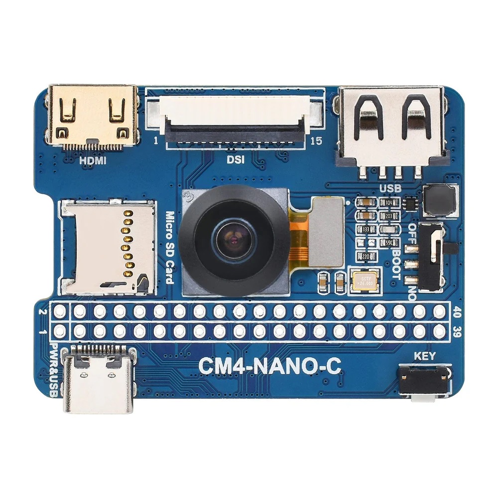 Raspberry Pi 4 Computer Module CM4 Nano Base Board with Onboard 8MP Camera