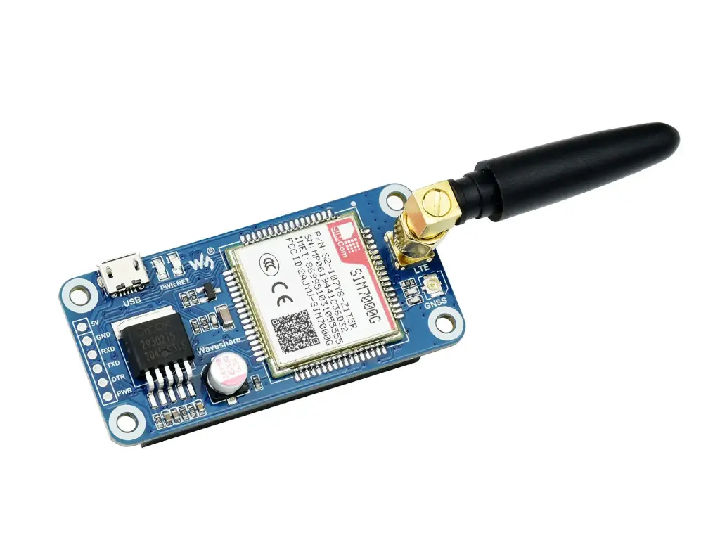 Raspberry Pi GlobalConnect SIM7000G NB-IoT/Cat-M/EDGE/GPRS HAT with GNSS and Global Band Support