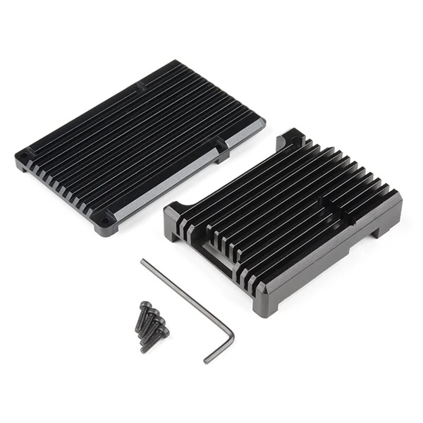 Heatsink Aluminum Case for Raspberry Pi 4 - Obsidian Black (Sparkfun)