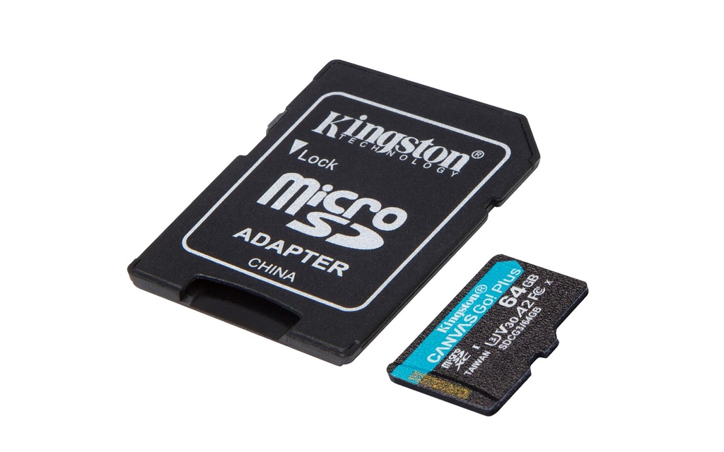 Kingston Canvas Go! Plus 64GB MicroSD Card with Adapter