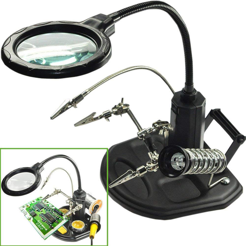 Soldering Helping Hand With Led Light and Magnifier