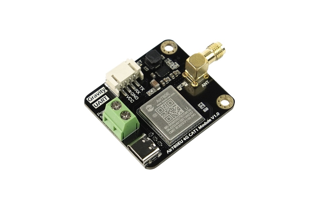 [99190742] GSM Air780EU 4G CAT1 IoT Communication Module (Gravity DFRobot) - TEL0177