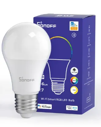 [99190872] Sonoff Wi-Fi Smart RGB LED Bulb 9W, 2700K–6500K, App Control (B05-BL-A19, E26)