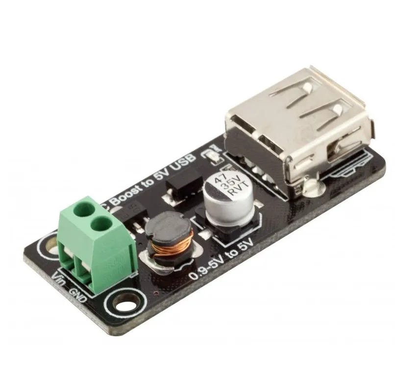 [99190875] DC-DC Step-Up Converter Module 0.9V–5V to 5V USB Output (RobotDYN)