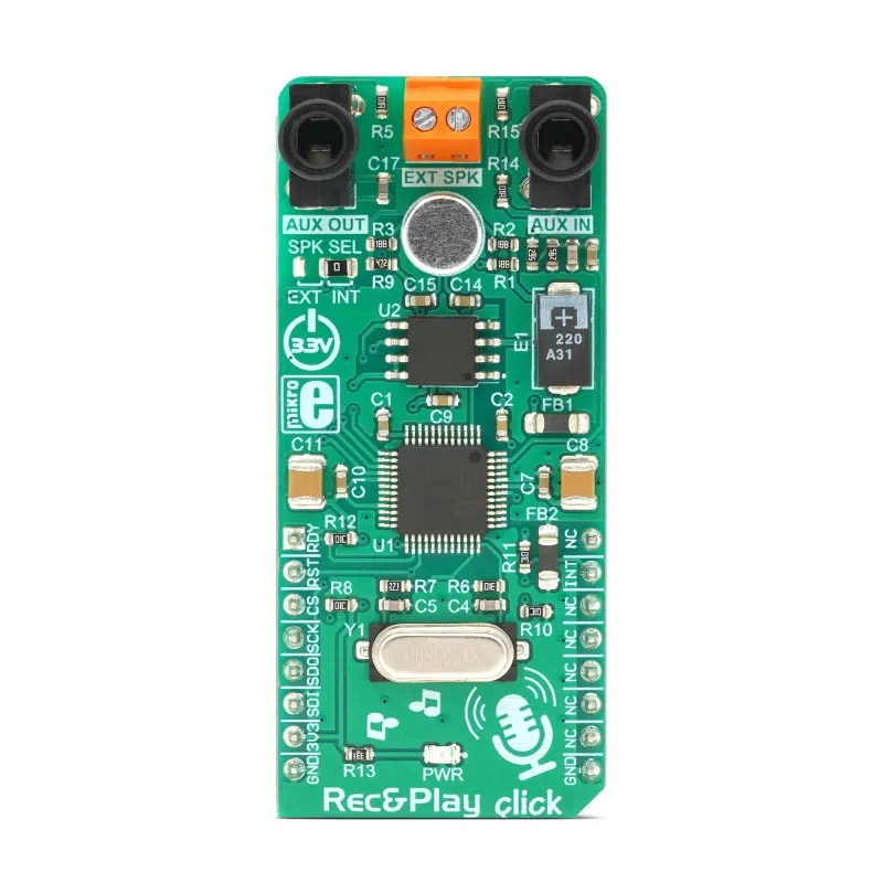 Audio SPI Digital Voice Recorder ISD3900 - Mikroe Rec&Play Click
