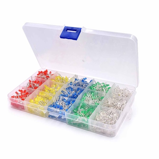 [99188734] LED 3mm Matching Plastic Boxes（red/yellow/blue/green/ White Every Color Each 200pcs）