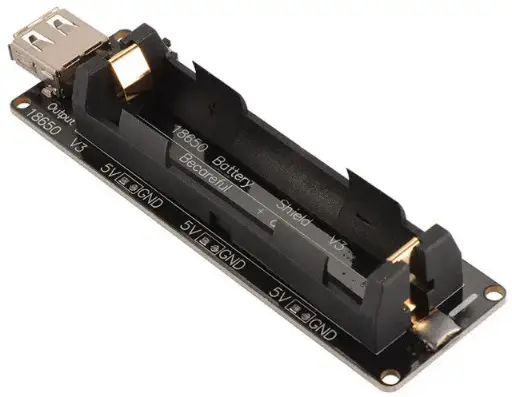 [99188933] Battery Shield V3 18650 Dual USB Charging & Protection Board (Micro USB/Type-A, 0.5A, ESP32 Arduino Compatible)
