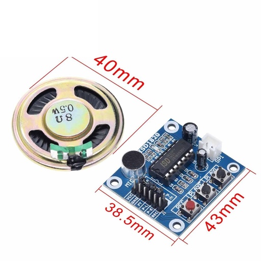 [99189085] Audio Voice Recording ISD1820 Module With Microphone + Loudspeaker
