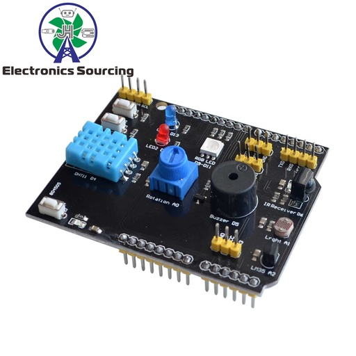 [99189095] Multifunction Shield DHT11 ,LM35 ,LDR ,IR Receiver ,RGB Led and Buttons