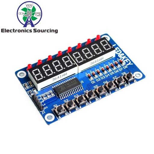 [99189156] 7 Segment Display LED 8-bit 7SEG Display Module TM1638 With 8 Buttons, 8 LED's