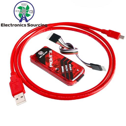 [99189318] Programmer Pickit 3 Simulator Red Color With USB Cable Dupond Wire