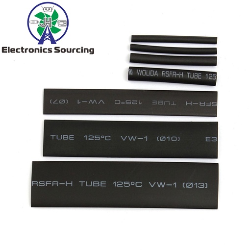 [99189419] Heat Shrink 127pcs Black Tube Assortment