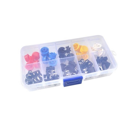 [99189424] Push Button Micro Momentary Tactile Switch Box Kit 25pcs 12 x 12 x 7.3mm
