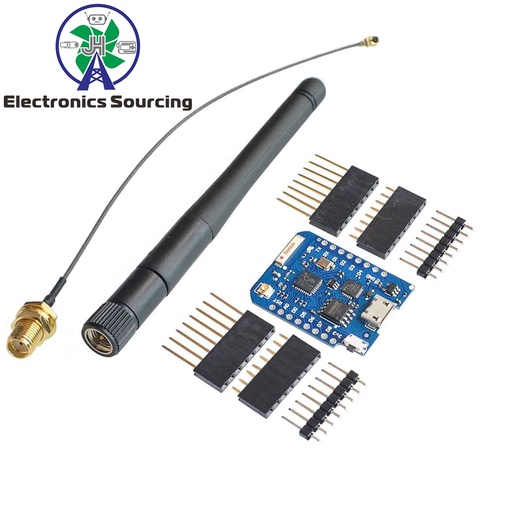 [99189442] Wemos D1 Mini Pro Wifi Development Board with SMA Antenna and IPEX Cable