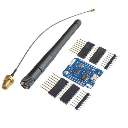 [99189442] Wemos D1 Mini Pro Wifi Development Board with SMA Antenna and IPEX Cable