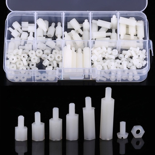 [99189467] Screw M3 180 Nylon Hexagon Studs White