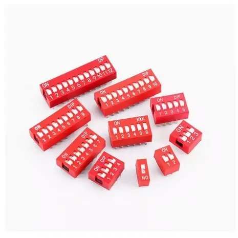 Switch Dip 2.54mm Red Slip Type