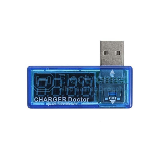 [99187025] Digital Voltmeter Ammeter USB Portable L Shape Tester (Charge DR)