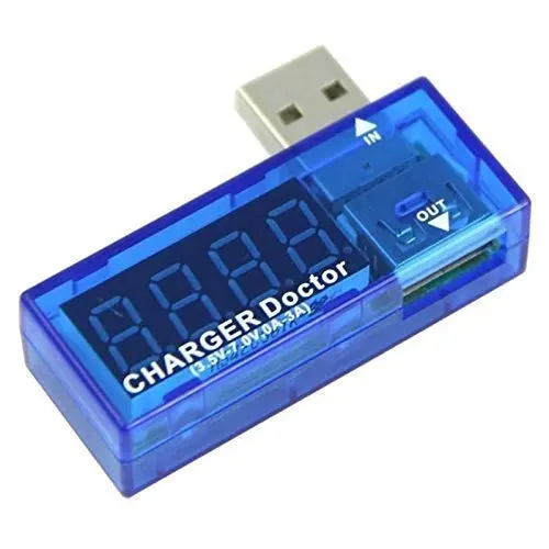 [99187025] Digital Voltmeter Ammeter USB Portable L Shape Tester (Charge DR)
