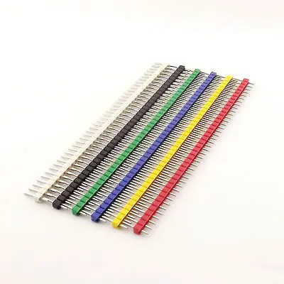 [99187657] Pin Headers 40Pin Male 1 Row Strip 2.54mm Pitch Multicolor (Per Piece Random)