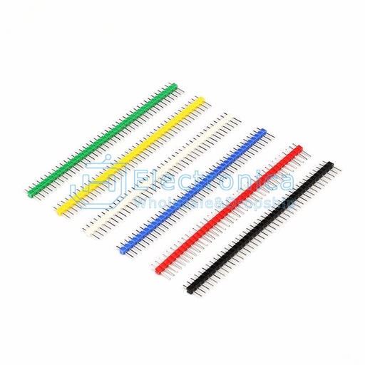 [99187657] Pin Headers 40Pin Male 1 Row Strip 2.54mm Pitch Multicolor (Per Piece Random)