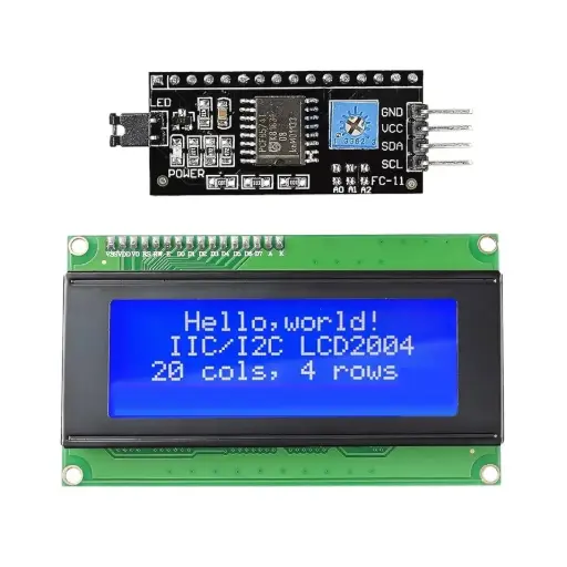 [99187849] LCD 20x4 Character Display Module Yellow Background With I2C Adapter