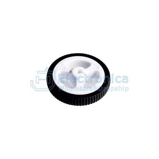 [99187927] Robot - Plastic White Tire ZJ327 With Rubber Wheel For Arduino Projects