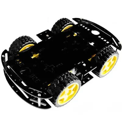 [99188512] Robot 4WD Smart Robot Car Chassis Kit 2 Layers for Arduino With Speed Encoder (Black)