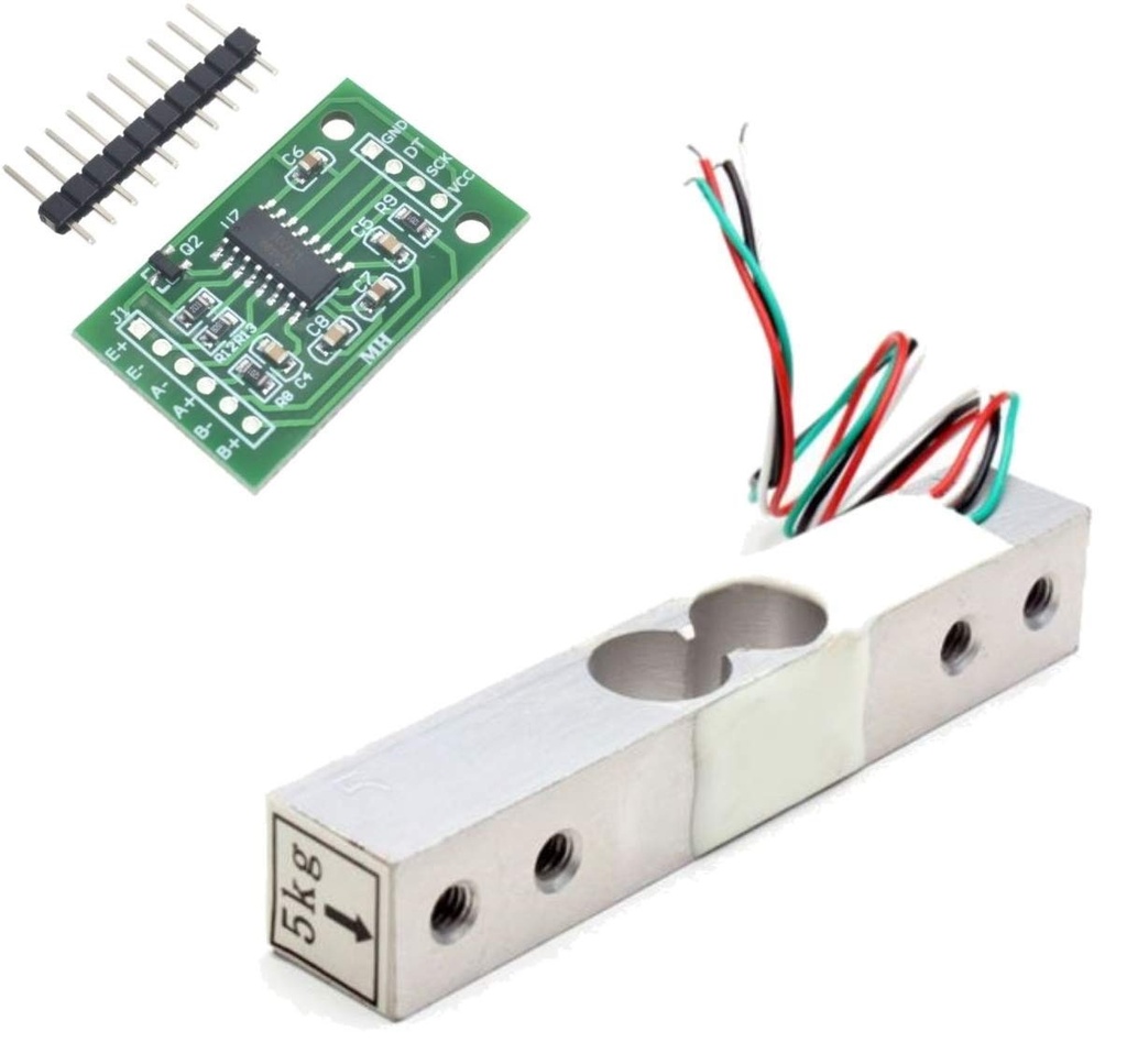 Load Cell 5kg HX711 ADC + Module Weight Sensor Kit | TechMaze General ...