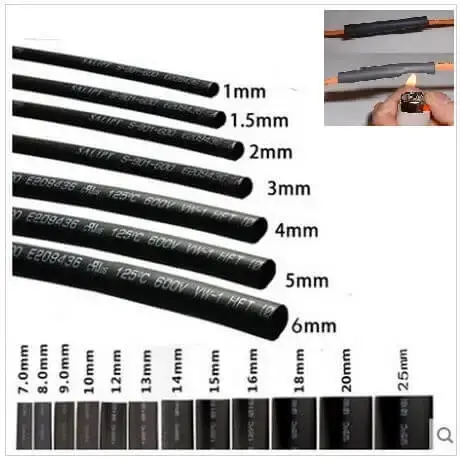 [99189480] Heat Shrink DIY Accessories Heat-shrinkable Tube 1.5mm (1 Metre)