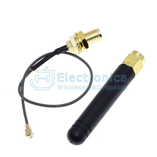 [99189536] Antenna Linear With IPEX To RP SMA Female (Male Pin) Jumper Cable for SIM800L /SIM900