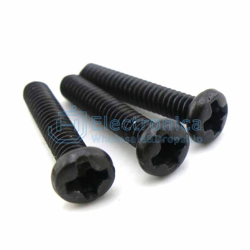 [99189651] Screw Bolts and Screws M2 Black Nylon 1cm (Per 20Pcs)