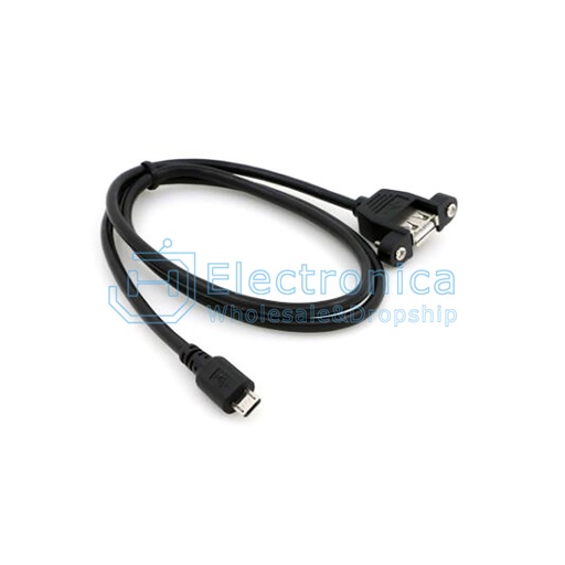 [99189653] Cable Micro USB Male 5 Pin to USB A 2.0 Female Without Screw 0.3m