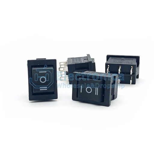 [99190016] Switch Black Push Button Rocker On/Off 6A 250v AC 6Pins