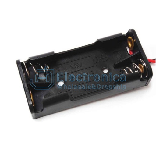 [99190154] Battery Holder 2xAAA 1.5V Case Box With Wire Leads