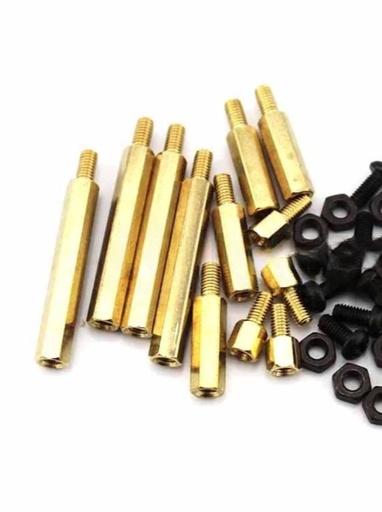 [99190163] Screw Nut M3 Hexagon Single Head Copper Stud 5 Types Kit