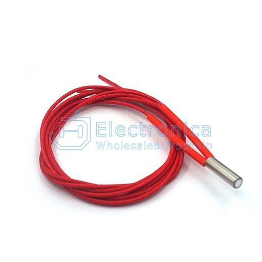 [99190180] 3D Printer Heating Element Electric Heater Tube Red 12v 40W 6X20mm 1M