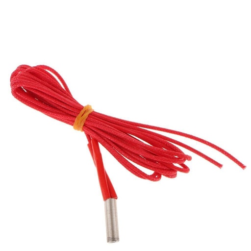[99190180] 3D Printer Heating Element Electric Heater Tube Red 12v 40W 6X20mm 1M