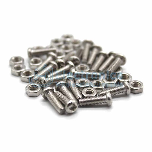 [99190202] Screw Bolt And Screw Cross Round Head 304 Stainless M3x30mm (10 Pcs set)