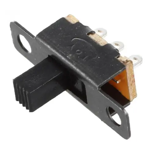 [99190252] Switch On-Off Mini SPDT 2 Ways Slide With Holes Black